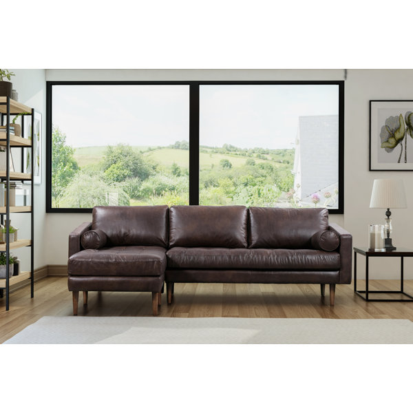 Edgemod Bismarck 2 Piece Genuine Leather Sectional & Reviews Wayfair